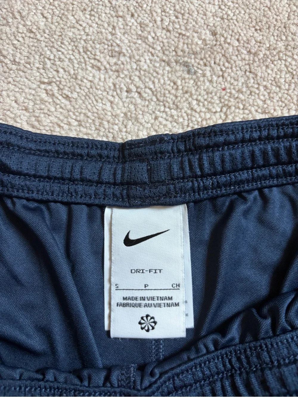 Nike Women's Navy Athletic Shorts with Light Blue Side Panels